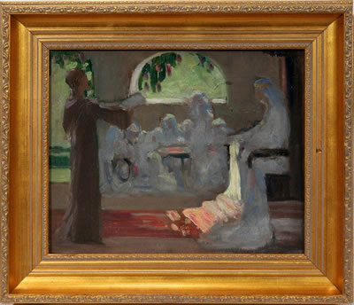 Interior with Draped figures