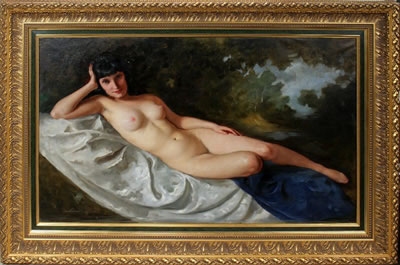 Reclining Female Nude by Maria Szantho - Auction record, sale price, and art valuation. Compare with similar artists and explore comparable artworks.