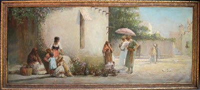 Ladies with Pottery Vendors