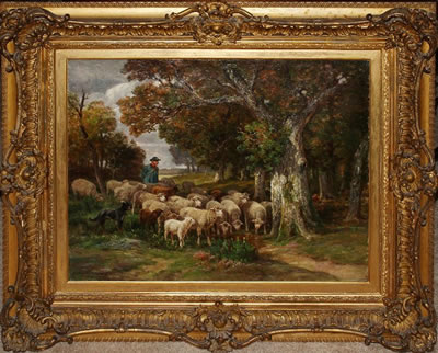 Shepherd and Flock by James Desvarreux-Larpenteur - Auction record, sale price, and art valuation. Compare with similar artists and explore comparable artworks.