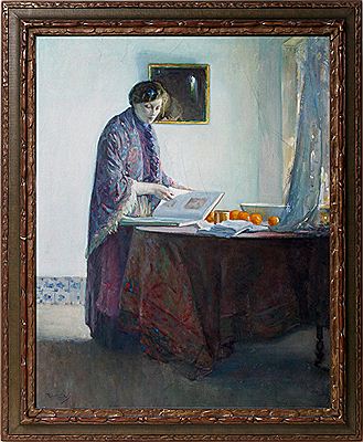 WOMAN STANDING AT TABLE