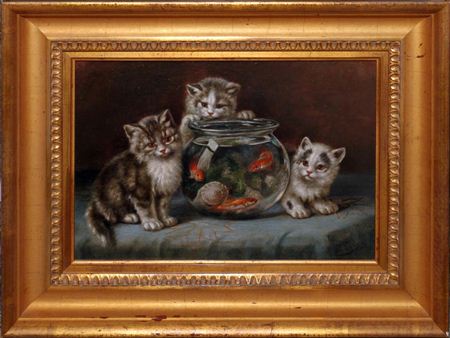 "KITTENS BY A GOLDFISH BOWL" by Marie Nestler-Laux - Auction record, sale price, and art valuation. Compare with similar artists and explore comparable artworks.
