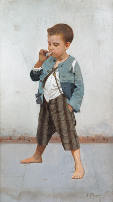 Ein Gassenjunge by Giovanni Toscana - Auction record, sale price, and art valuation. Compare with similar artists and explore comparable artworks.