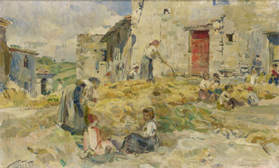 Auf dem Hof by Alessandro Battaglia - Auction record, sale price, and art valuation. Compare with similar artists and explore comparable artworks.