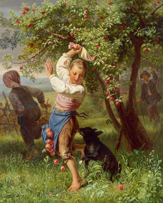 The Little Apple Thieves by Leopold Till - Auction record, sale price, and art valuation. Compare with similar artists and explore comparable artworks.
