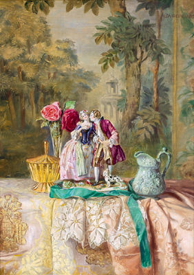 Sample artwork by Lea Reinhart (1877 - 1970), known for miniatures and still life painting - View similar artists and auction records