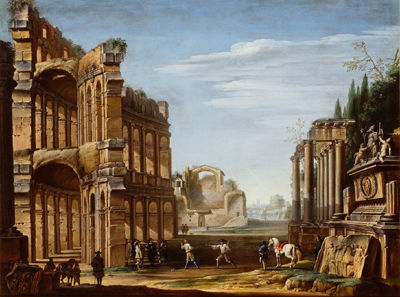 Landscape with ruins by Giovanni Ghisolfi - Auction record, sale price, and art valuation. Compare with similar artists and explore comparable artworks.