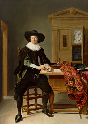 Portrait of a Dutch merchant in his study