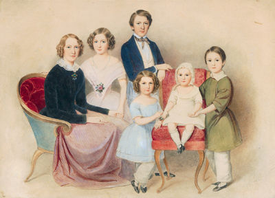 A family portrait by Albert Decker - Auction record, sale price, and art valuation. Compare with similar artists and explore comparable artworks.