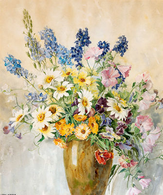 Meadow flowers by Hermine Faulhaber - Auction record, sale price, and art valuation. Compare with similar artists and explore comparable artworks.
