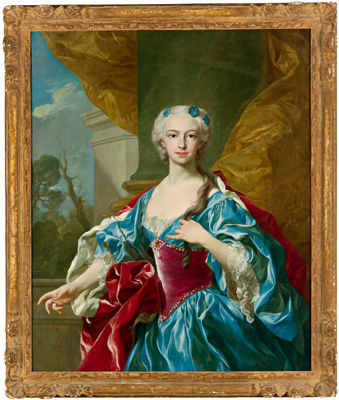 Portrait of a young woman on the terrace of a palace by George Desmarees - Auction record, sale price, and art valuation. Compare with similar artists and explore comparable artworks.