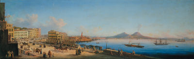View of Naples from Santa Lucia / Napoli a Santa Lucia by Salvatore Fergola - Auction record, sale price, and art valuation. Compare with similar artists and explore comparable artworks.