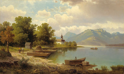 A lake landscape