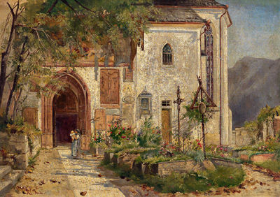 At the monastery cemetery