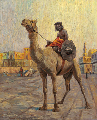 The camel rider by Pedro Ernst Johann Schmiegelow - Auction record, sale price, and art valuation. Compare with similar artists and explore comparable artworks.