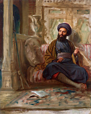 Orientalisches Interieur mit Rauchendem
