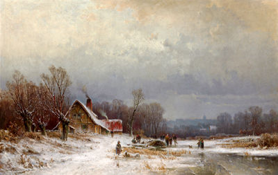 Winterlandschaft by August Eduard Schliecker - Auction record, sale price, and art valuation. Compare with similar artists and explore comparable artworks.