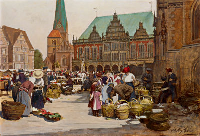 Blick auf den Marktplatz in Bremen
