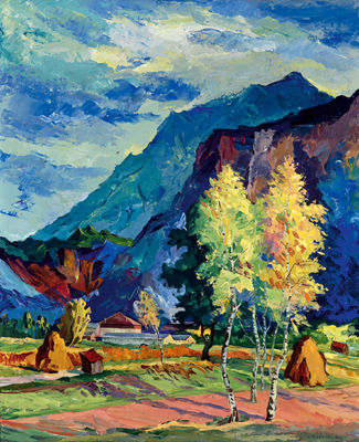 Landscapes with rock faces and birch trees by Stephanie Hollenstein - Auction record, sale price, and art valuation. Compare with similar artists and explore comparable artworks.
