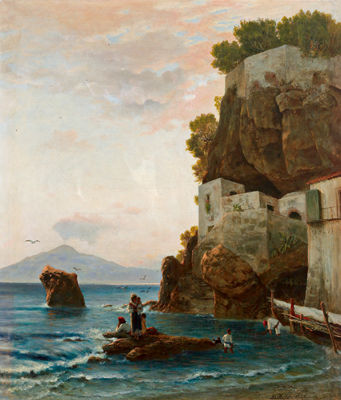 Fishing Family on the South Italian Coast (Capri?)