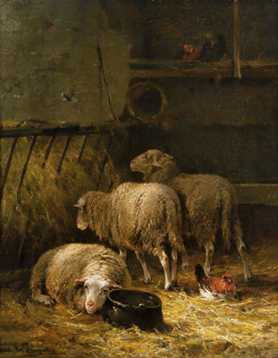 Sheep in a Stall