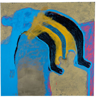 "Black-legged woman and blue-tongued man" by Ondrej Kohout - Auction record, sale price, and art valuation. Compare with similar artists and explore comparable artworks.