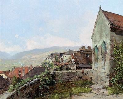 View over the rooftops of Weissenkirchen in the Wachau