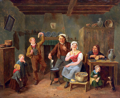Abendmahlzeit in der Stube