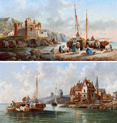 Fischer an der Küste bzw. Fischersfrauen am Strand (pair) by Anton Schoth - Auction record, sale price, and art valuation. Compare with similar artists and explore comparable artworks.