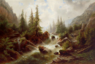 Wildbach in den Hochalpen (Berner Oberland)