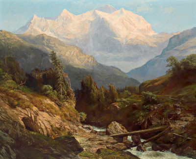 In the Swiss Alps, View of Jungfrau