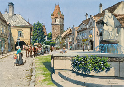 Sample artwork by Richard Pokorny (1907 - 1997), known for landscape, townscape - View similar artists and auction records