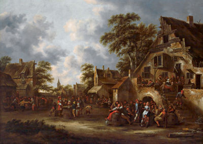 Country kermis in a village