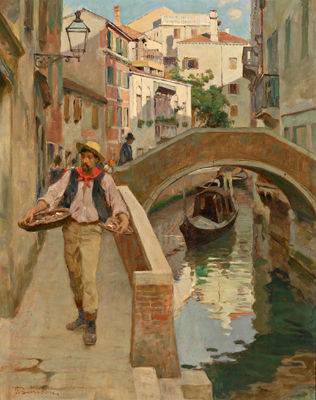 Mussel-Sellers by a Venetian Canal