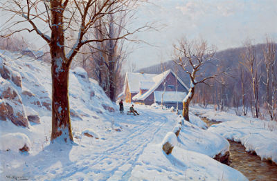 Sledging on a Sunny Winter's Day