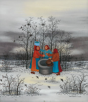 Sample artwork by Ivan Lackovic (1932 - 2004), known for naive painting - View similar artists and auction records