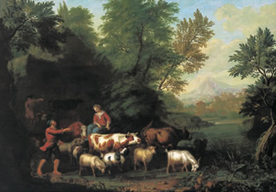 Pastoral scene in a southern landscape by Willem Romeyn - Auction record, sale price, and art valuation. Compare with similar artists and explore comparable artworks.