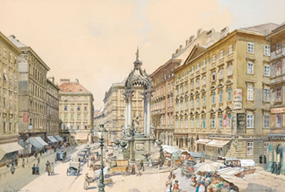 Vienna, Hoher Markt by Reinhold Volkel - Auction record, sale price, and art valuation. Compare with similar artists and explore comparable artworks.