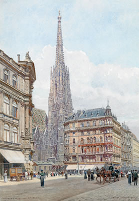 St. Stephen's Cathedral and Stock-im-Eisen Square by Rudolf Schmidt - Auction record, sale price, and art valuation. Compare with similar artists and explore comparable artworks.