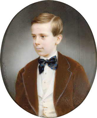 Portrait of a boy with parted hair