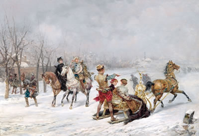 Encounter in the Wintry Town