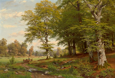 Forested Landscape with a Horse and Cart by Fritz Carl Werner Ebel - Auction record, sale price, and art valuation. Compare with similar artists and explore comparable artworks.