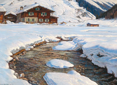 A Landscape with Brook in Winter, Davos by Franz Holper - Auction record, sale price, and art valuation. Compare with similar artists and explore comparable artworks.