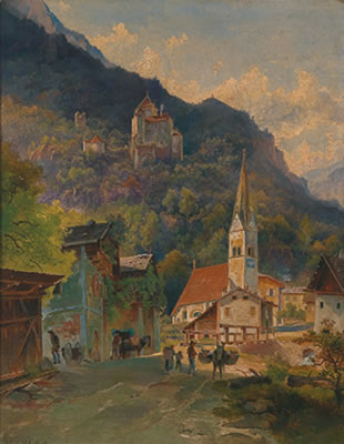View of the Trostburg and Waidbruck in South Tyrol