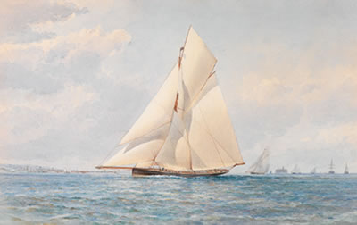 A schooner near the coast
