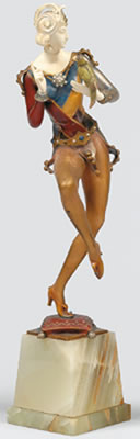 A dancer with a parrot