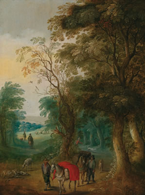 Travellers in a landscape