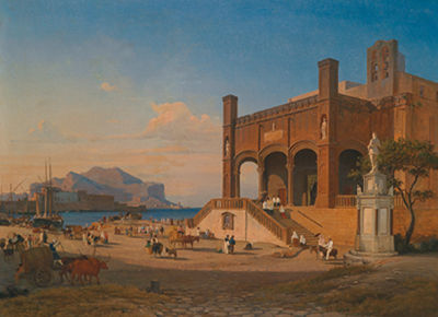 Santa Maria della Catena in the Harbour at Palermo, Mount Pellegrino in the background