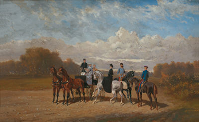 The Imperial Family on an Outing by Alexander Ritter von Bensa - Auction record, sale price, and art valuation. Compare with similar artists and explore comparable artworks.