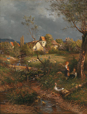 Gänsefrühling by Adolf Lins - Auction record, sale price, and art valuation. Compare with similar artists and explore comparable artworks.